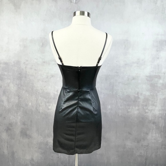 Max + Ash Womens Faux Leather Mini Dress Small Biker Cyberpunk Club Corset Edgy - Picture 5 of 14